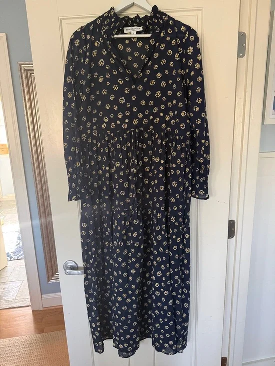 Emerson Fry India Navy Maxi Dress with Cream Floral daisy Print - Picture 4 of 4
